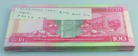 Hong Kong: Bundle with 100 pcs. Hong Kong 100 Dollars 1998, P.203b in UNC