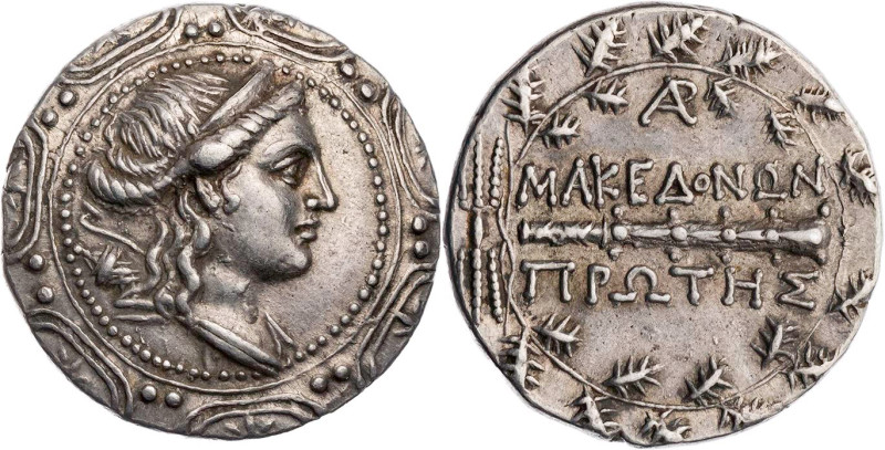 MAKEDONIEN, RÖMISCHES PROTEKTORAT
AR-Tetradrachme 167/158-149 v. Chr. (Amphipol...