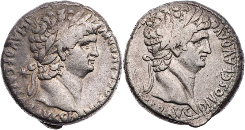 SYRIEN UNBESTIMMTE MÜNZSTÄTTE
Nero mit Divus Claudius, 54-68 n. Chr. AR-Tetradr...