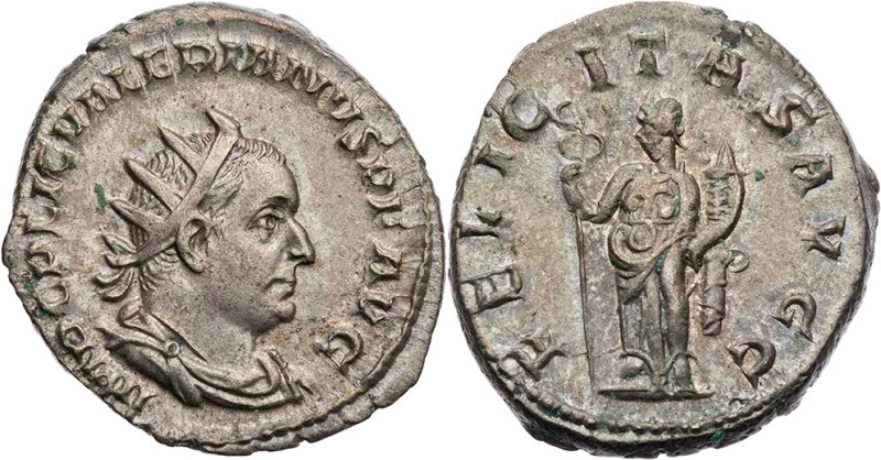 RÖMISCHE KAISERZEIT
Valerianus, 253-260 n. Chr. AR-Antoninian 255-256 n. Chr. R...