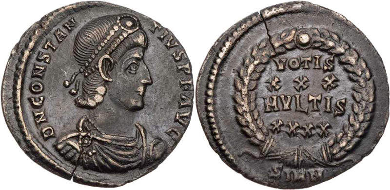 RÖMISCHE KAISERZEIT
Constantius II., 337-361 n. Chr. AR-Siliqua (reduziert) 355...