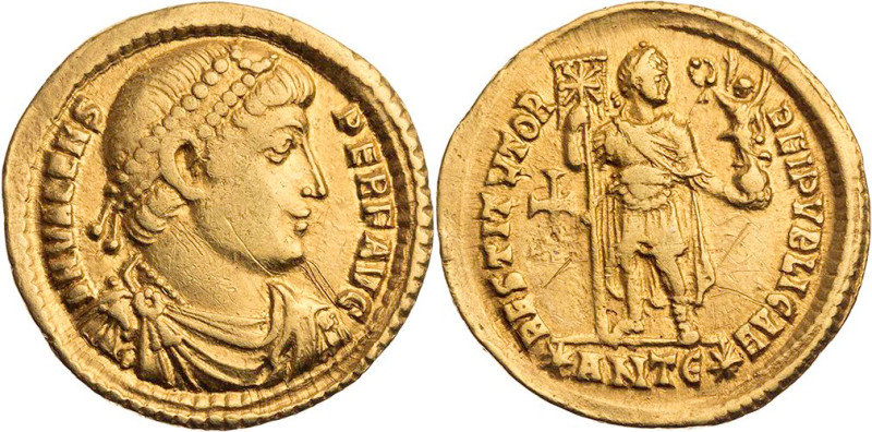 RÖMISCHE KAISERZEIT
Valens, 364-378 n. Chr. AV-Solidus 364 n. Chr. Antiochia, 5...