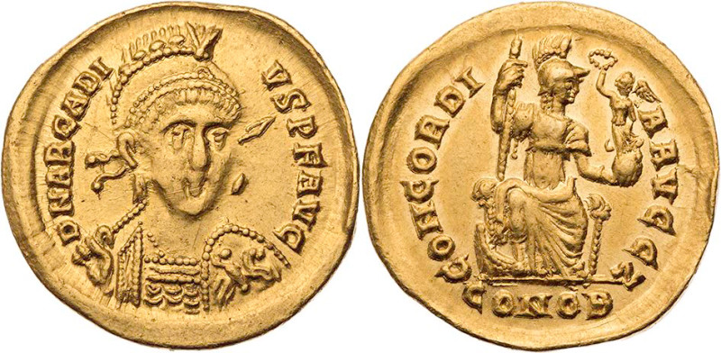 RÖMISCHE KAISERZEIT
Arcadius, 383-408 n. Chr. AV-Solidus 395-402 n. Chr. Consta...