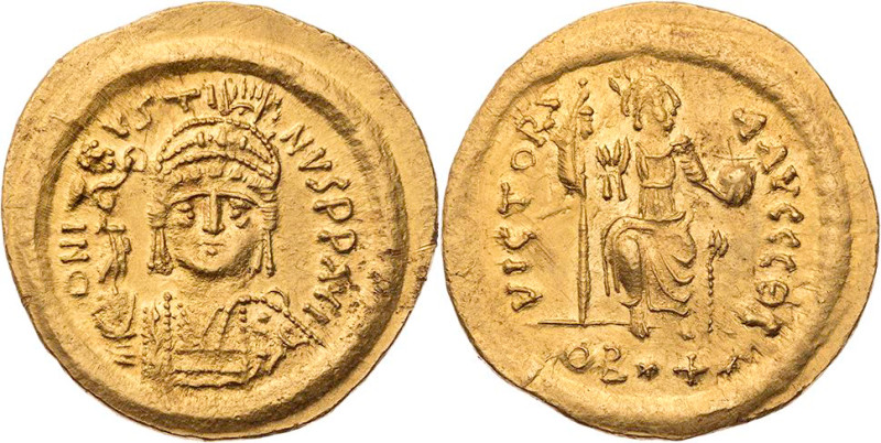 BYZANZ
Iustinus II., 565-578. AV-Solidus zu 22 Siliquae 567-578 Constantinopoli...