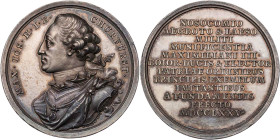 BAYERN HERZOGTUM, SEIT 1623 KURFÜRSTENTUM, SEIT 1806 KÖNIGREICH
Maximilian III. Joseph, 1745-1777. Silbermedaille 1775 v. F. A. Schega Auf die Erbauu...