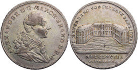 BRANDENBURG IN FRANKEN BRANDENBURG-ANSBACH, MARKGRAFSCHAFT
Christian Friedrich Karl Alexander, 1757-1791. Silbermedaille 1767 von J. S. Gözinger Auf ...