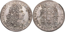 BRANDENBURG - PREUSSEN BRANDENBURG, MARKGRAFSCHAFT UND KURFÜRSTENTUM
Friedrich III., 1688-1701. 2/3 Taler 1698 LCS Berlin Vs.: geharnischte Büste n. ...