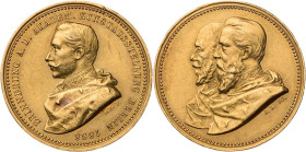 BRANDENBURG - PREUSSEN PREUSSEN, KÖNIGREICH
Wilhelm II., 1888-1918. Goldmedaille 1888 v. O. Schultz und H. Hoffmeister Auf die Akademische Kunstausst...