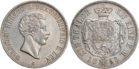 BRAUNSCHWEIG UND LÜNEBURG BRAUNSCHWEIG-WOLFENBÜTTEL, FÜRSTENTUM
Wilhelm, 1831-1884. Taler 1853 B AKS 80; J. 250; Thun 121. kl. Randfehler, ss+