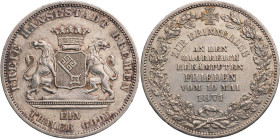 BREMEN STADT
 Taler 1871 B Auf den Frieden mit Frankreich AKS 17; J. 28; Thun 127. kl. Kratzer und Randfehler, ss-vz