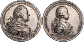 DEUTSCHER ORDEN DEUTSCHER ORDEN IN MERGENTHEIM
Carl Alexander von Lothringen, 1761-1780. Silbermedaille 1770 v. A. F. Widemann Auf die Wahl des Erzhe...