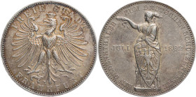 FRANKFURT STADT
 Vereinstaler 1862 Auf das Deutsche Schützenfest AKS 44; J. 51; Thun 146. Kratzer, sonst ss-vz/ss