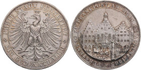 FRANKFURT STADT
 Vereinstaler 1863 Fürstentag AKS 45; J. 52; Thun 147. kl. Kratzer, ss+