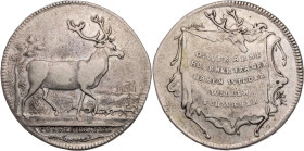 HESSEN HESSEN-DARMSTADT, LANDGRAFSCHAFT, SEIT 1806 GROSSHERZOGTUM
Ludwig VIII., 1739-1768. 1/2 Schautaler o. J. (um 1760) unsigniert, v. A. Schäfer S...