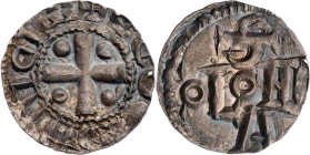 KÖLN KÖNIGLICHE MÜNZSTÄTTE
Otto III., 983-1002, ab 996 als Kaiser. Denar nach 996 Vs.: verwilderte Legende um Kreuz, in den Winkeln je eine Kugel, Rs...