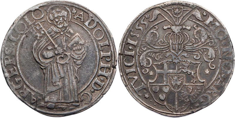 KÖLN ERZBISTUM
Adolf III. von Schauenburg, 1547-1556. Taler 1555 Deutz Vs.: St....