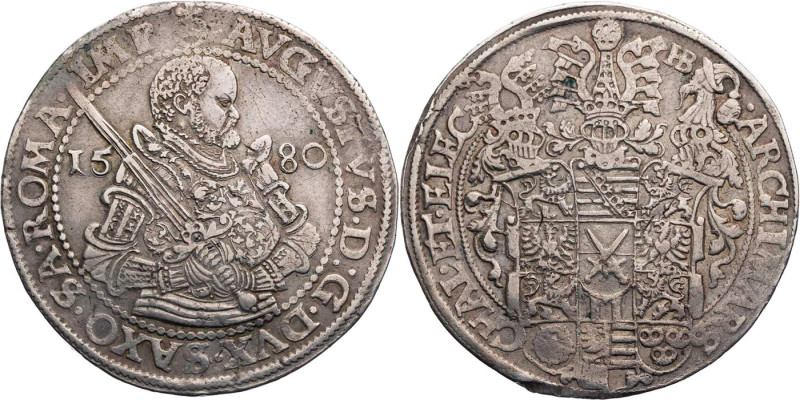 SACHSEN SACHSEN, KURFÜRSTENTUM
August, 1553-1586. Reichstaler 1580 HB Dresden V...