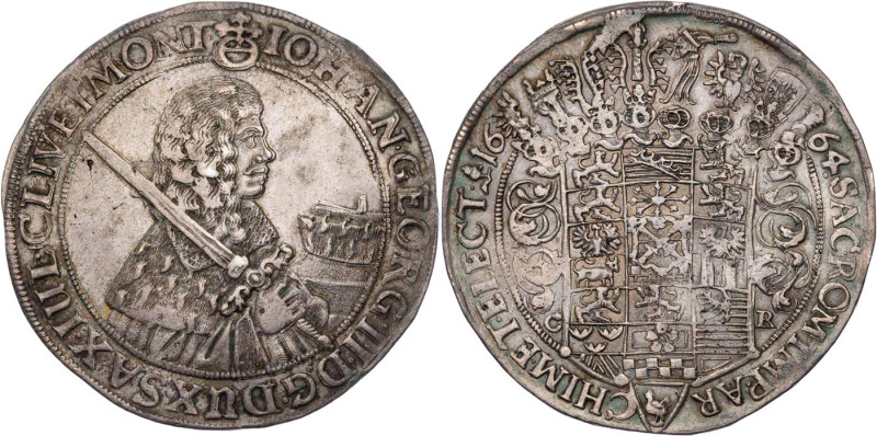 SACHSEN SACHSEN, KURFÜRSTENTUM
Johann Georg II., 1656-1680. Reichstaler 1664 CR...