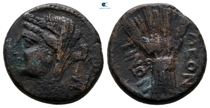 Sicily. Leontinoi circa 207-200 BC. 
Bronze Æ

16 mm, 3,64 g



very fine...