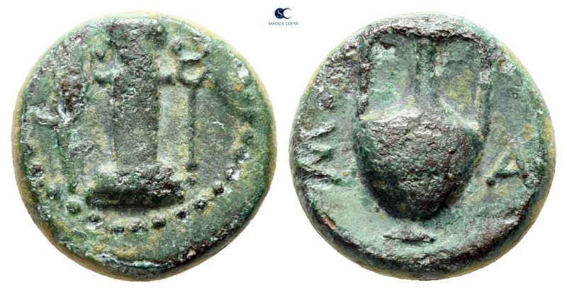 The Thracian Chersonese. Sestos circa 300 BC. 
Bronze Æ

12 mm, 2,00 g


...