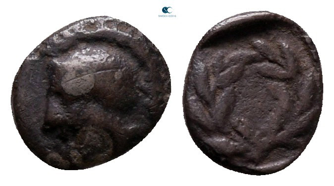 Aiolis. Elaia circa 450-400 BC. 
Hemiobol AR

8 mm, 0,30 g



very fine