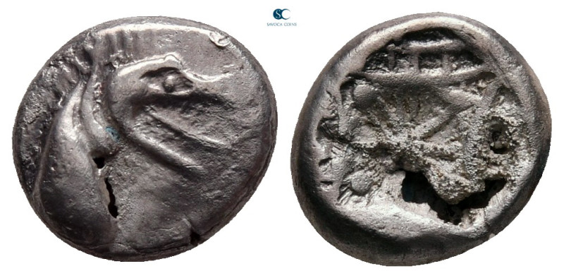 Caria. Halikarnassos circa 510-480 BC. 
Tetrobol AR

11 mm, 0,66 g



ver...