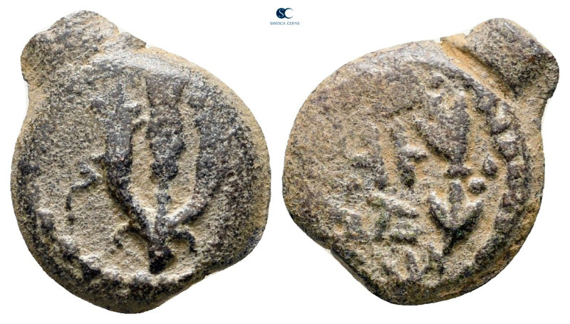 Judaea. Jerusalem. John Hyrcanus I 135-104 BC. 
Prutah Æ

14 mm, 1,47 g


...