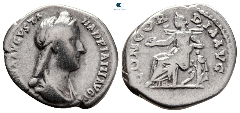 Sabina. Augusta AD 128-137. Rome
Denarius AR

19 mm, 2,90 g



nearly ver...