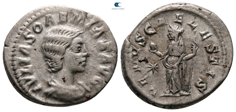 Julia Soaemias. Augusta AD 218-222. Rome
Denarius AR

20 mm, 3,55 g



ve...