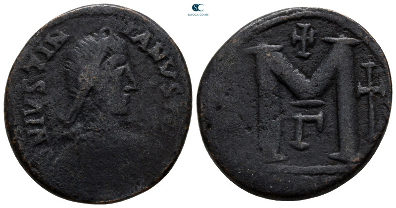 Justinian I AD 527-565. Carthage
Follis or 40 Nummi Æ

27 mm, 11,07 g



...