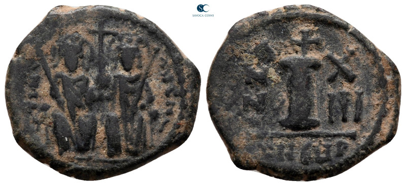 Justin II and Sophia AD 565-578. Theoupolis (Antioch)
Decanummium Æ

20 mm, 3...