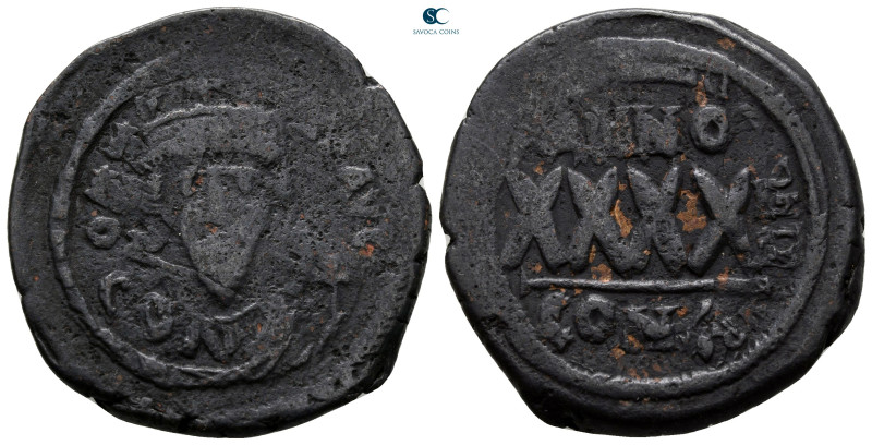 Phocas AD 602-610. Constantinople
Follis or 40 Nummi Æ

32 mm, 11,68 g


...