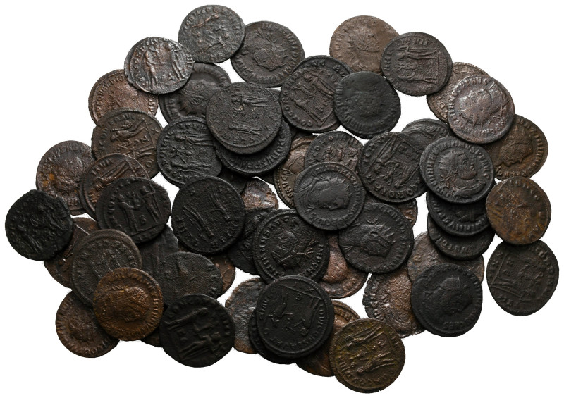 Lot of ca. 58 roman bronze coins / SOLD AS SEEN, NO RETURN! 

very fine