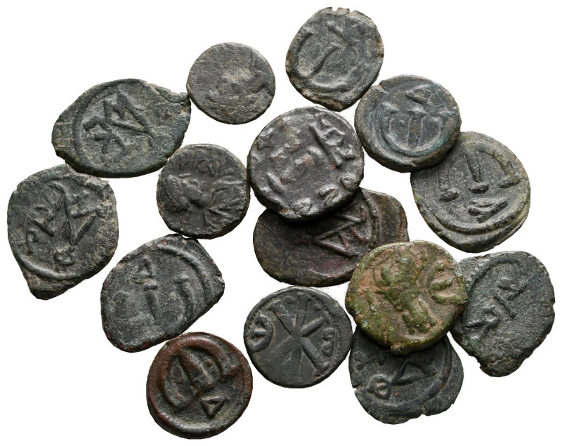 Lot of ca. 15 byzantine bronze coins / SOLD AS SEEN, NO RETURN!

very fine