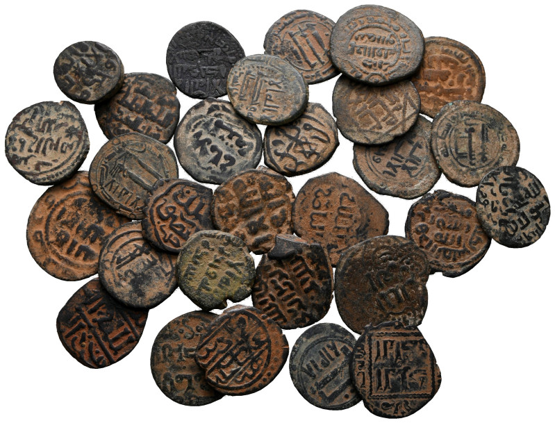 Lot of ca. 30 islamic bronze coins / SOLD AS SEEN, NO RETURN!

very fine