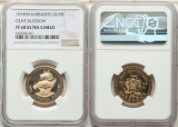 Republic gold Proof "Olive Blossom" 100 Dollars 1975-FM PR68 Ultra Cameo NGC, Franklin mint, KM18. Mintage: 23,000. Struck to commemorate the 350th an...