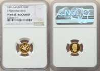 Elizabeth II gold Proof "Canadian Geese" 50 Cents 2011 PR69 Ultra Cameo NGC, KM1085. Mintage: 10,000. Accompanied by COA #3007. 

HID09801242017

© 20...