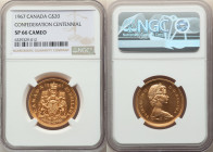Elizabeth II gold Specimen "Confederation Centennial" 20 Dollars 1967 SP66 Cameo NGC, Royal Canadian mint, KM71. 

HID09801242017

© 2022 Heritage Auc...