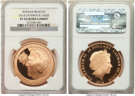 British Colony. Elizabeth II gold Proof "Ronald Reagan" 20 Dollars 2014 PR70 Ultra Cameo NGC, KM-Unl. Maximum mintage: 1989. Struck to commemorate the...