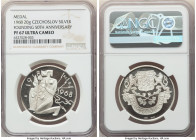 Republic silver Proof "Founding 50th Anniversary" Medal 1968 PR67 Ultra Cameo NGC, KM-Unl. 35mm. 20.0gm. Designed by Jiri Harcuba during the 1968 inva...