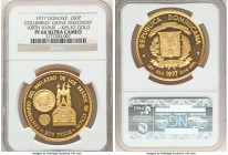 Republic gold Proof Piefort "Columbus' Grave Discovery - 100th Anniversary" 200 Pesos 1977 PR66 Ultra Cameo NGC, KM-X2. Estimated Mintage: 10. 

HID09...