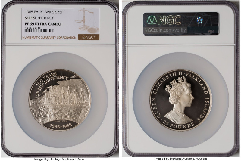 Elizabeth II silver Proof "Self Sufficiency - 100th Anniversary" 25 Pounds 1985 ...