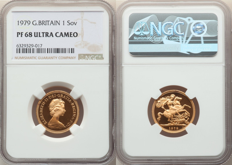 Elizabeth II gold Proof Sovereign 1979 PR68 Ultra Cameo NGC, KM919, S-SC1. 

HID...