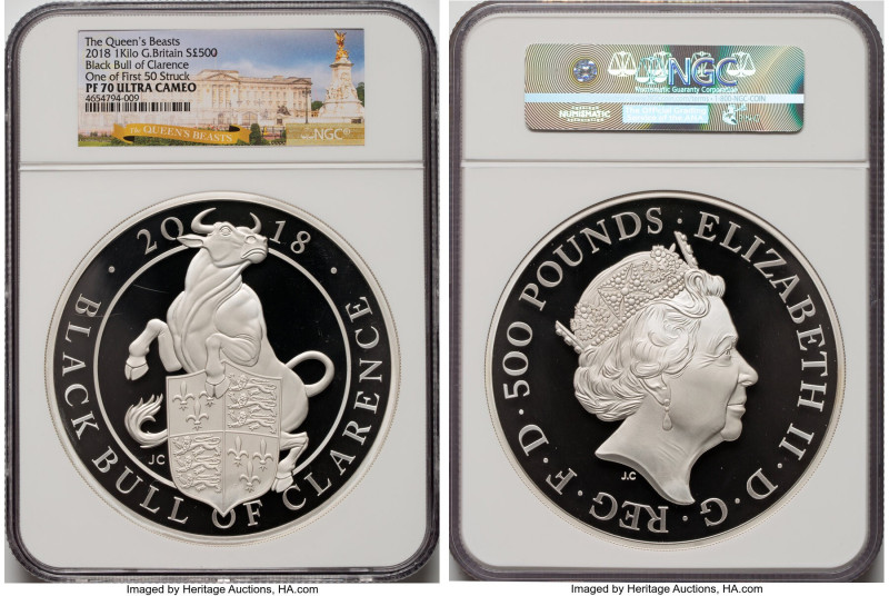 Elizabeth II silver Proof "Queen's Beasts - The Black Bull of Clarence" 500 Poun...