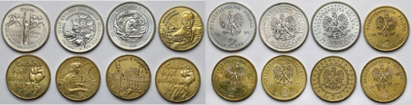 20 tys. i 2 złote 1994-2002 (8szt) Część z brzydkim nalotem. 

Grade: XF-UNC ...