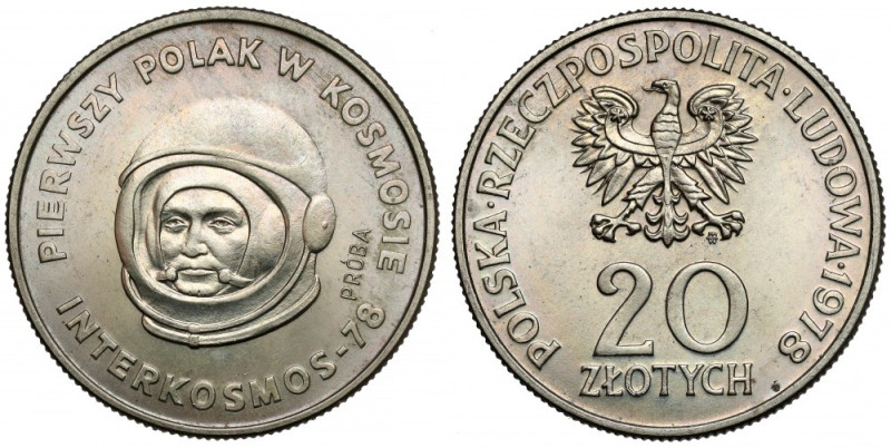 Próba MIEDZIONIKIEL 20 złotych 1978 Interkosmos Kolejna z bardzo rzadkich prób t...