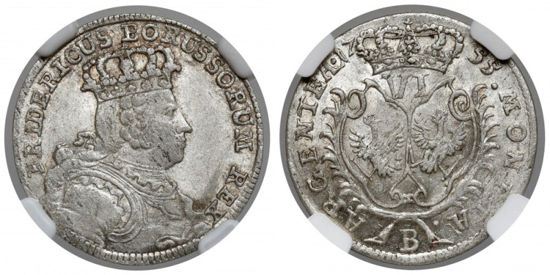 Preussen, Friedrich II, 6 Gröscher 1755-B
Śląsk, Fryderyk II Wielki, Szóstak 17...