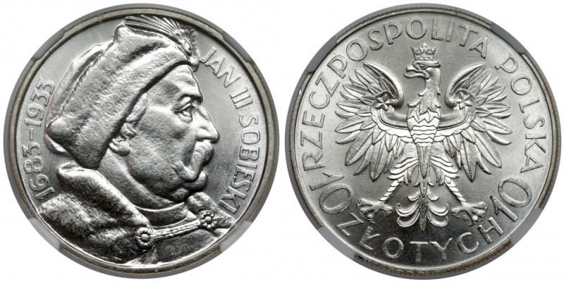 Sobieski 10 złotych 1933 Piękny, menniczy Sobieski. 
 Jedna z dwóch monet okres...