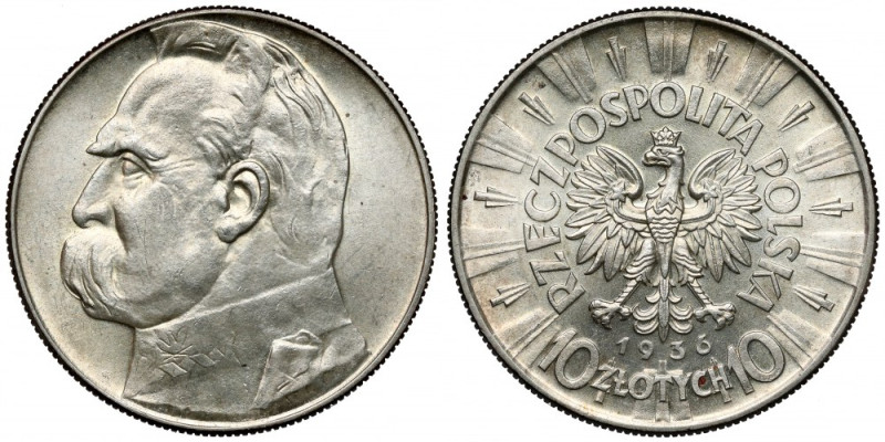 Piłsudski 10 złotych 1936 Bardzo ładny egzemplarz. 
Reference: Chałupski 2.32.3...