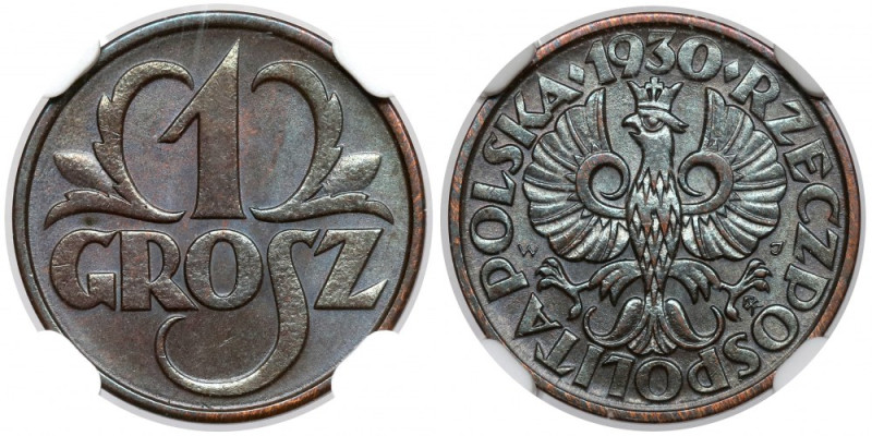 1 grosz 1930 Wysoka nota. Piękny detal. Rzadszy rocznik.
Reference: Chałupski 2...